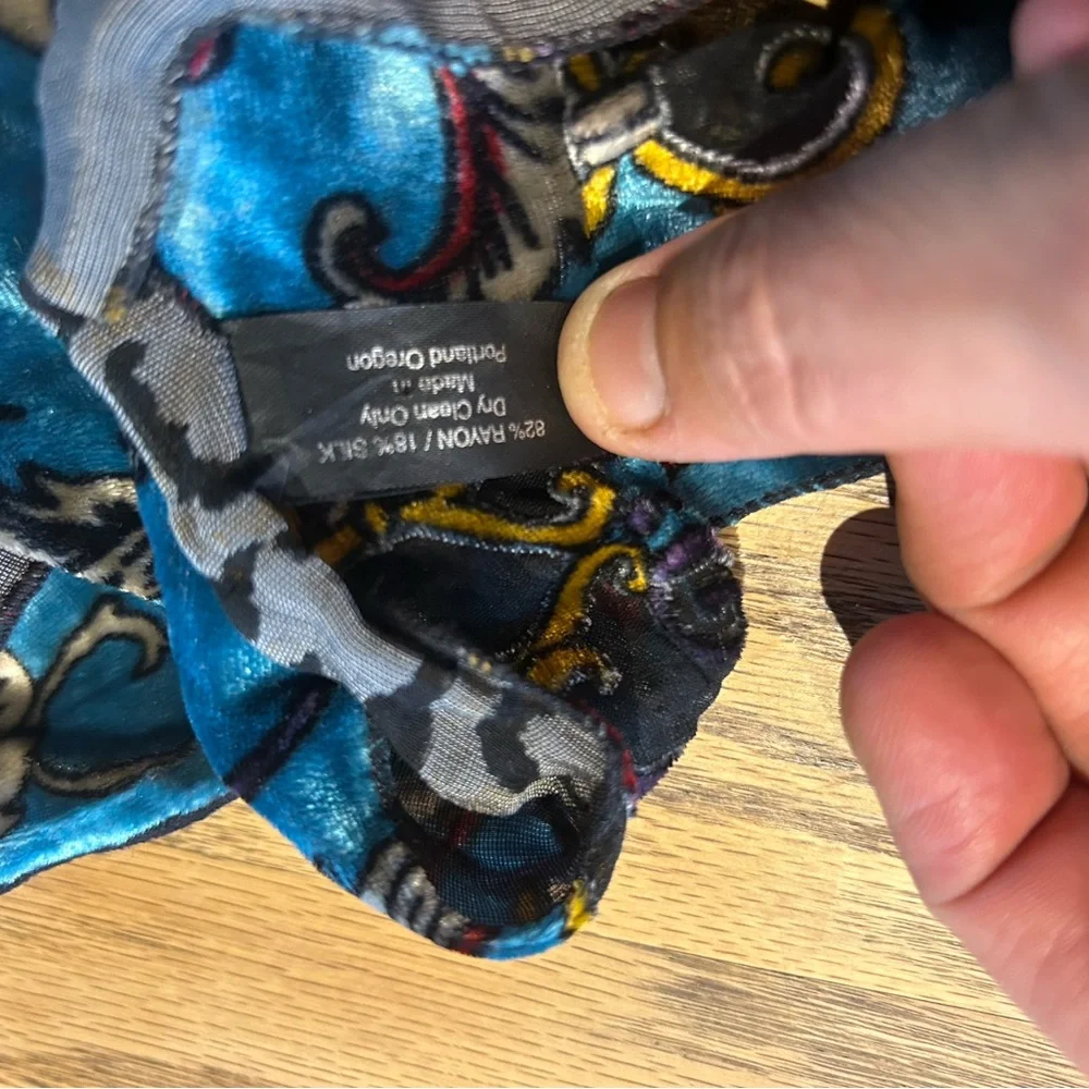 Boho Velour and Silk Floral Scarf Tie Wrap
